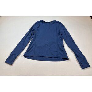 Spyder Active Womens Medium Long Sleeve Top Blue Stretchy Zip Pocket (FF258)